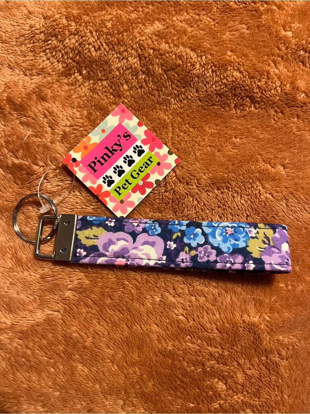 Purple Floral Kids Key Wristlet